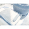 Klassisch-Schickes Set babyblau: Bademantel, Waschlappen & Lätzchen