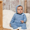Baby Anzug 3-teilig Blau mit weißen Details