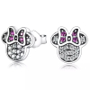 Minnie Mouse Ohrringe 925 Silber Pink