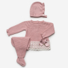 Baby 3-teiliger Anzug rosa mit Schleife