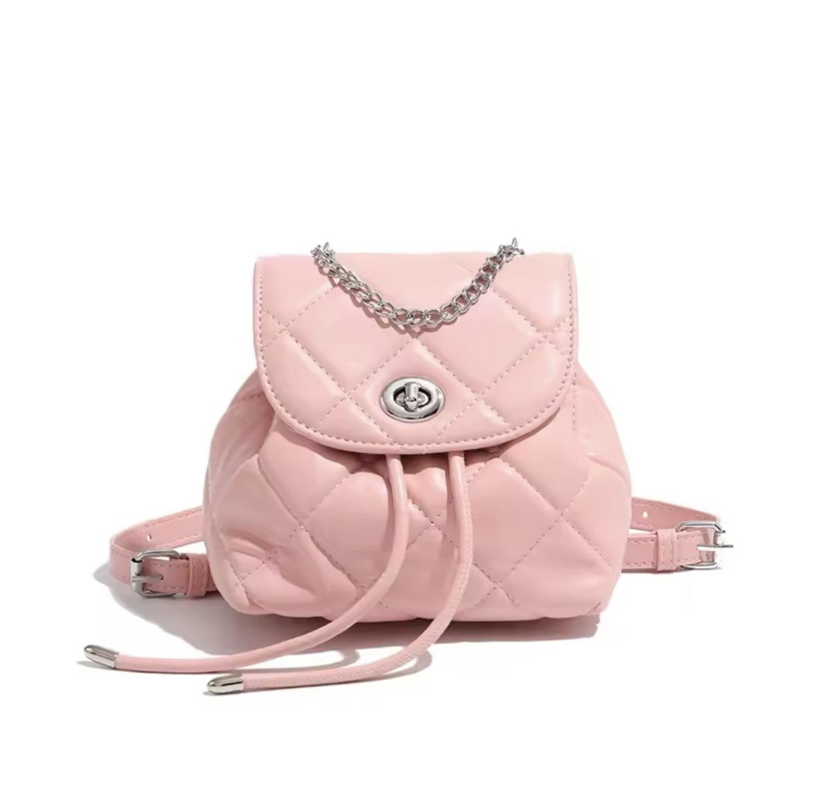 Gesteppte Mini-Schultasche rosa