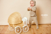 Beige pompon baby outfit