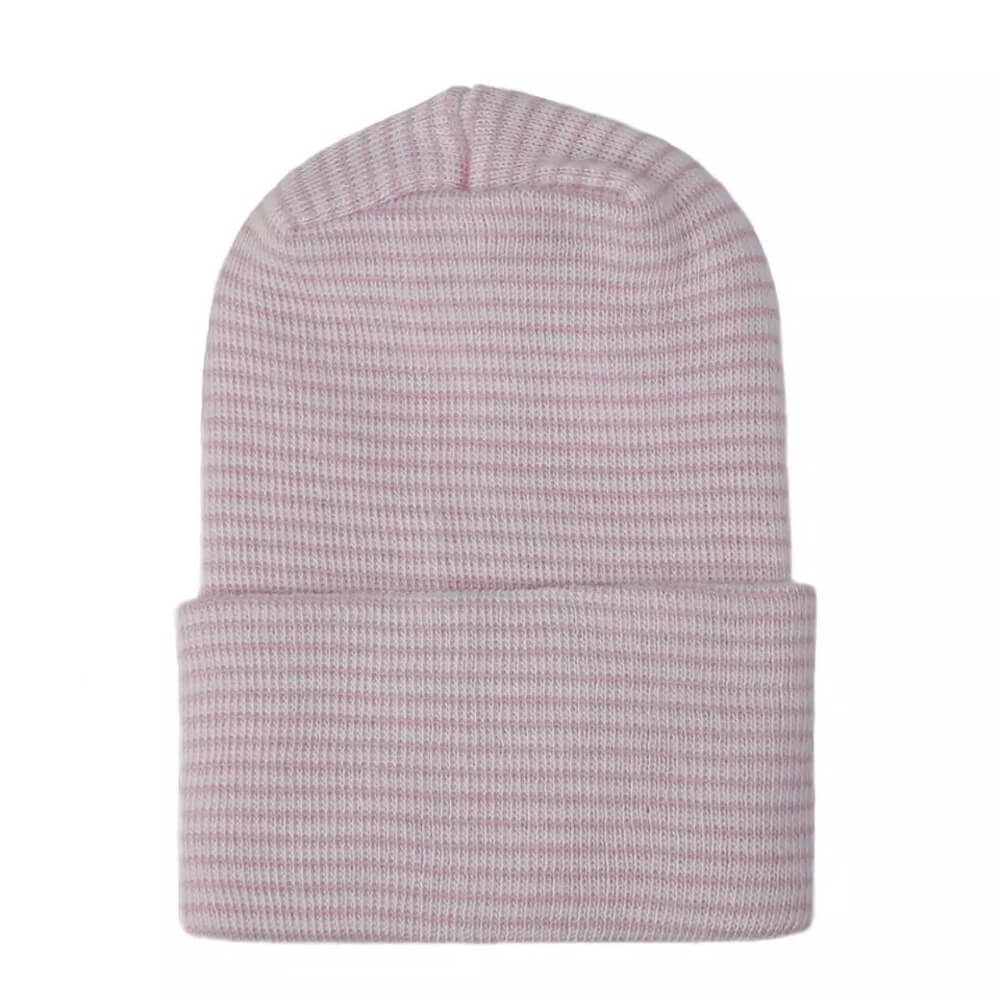 Neugeborener Hut rosa weiß gestreift