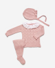 Puderrosa Strick-Baby-Outfit