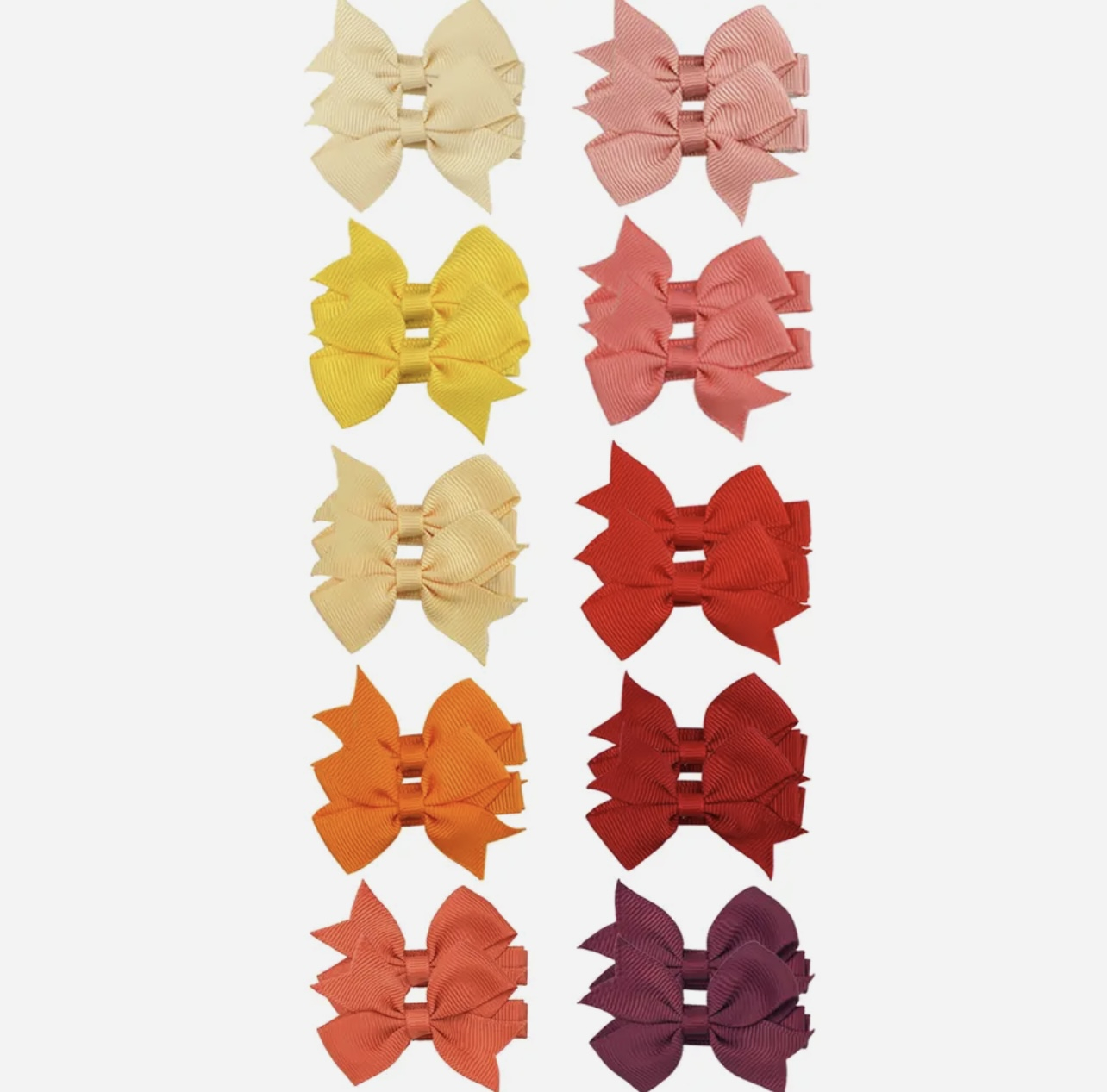 Schleifen-Mehrfarben-Clip-Set, 10 Stück