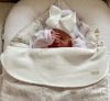 Babymütze mit weißer Schleife extra warm