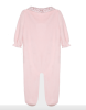 Outfit mit Blumenkragen aus rosa Samt