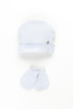 Neugeborene Mütze und Fäustlinge aus reinem Set, blau für Neugeborene