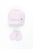 Neugeborene Mütze und Fäustlinge aus reinem Set rosa