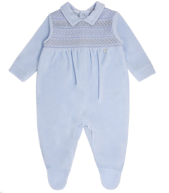 Blaues klassisches Baby-Velours-Outfit