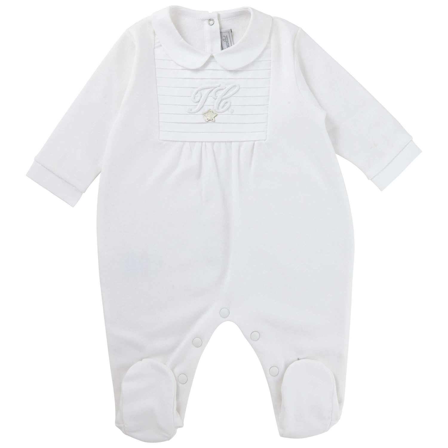 Baby-Anzug Monogramm Weiß