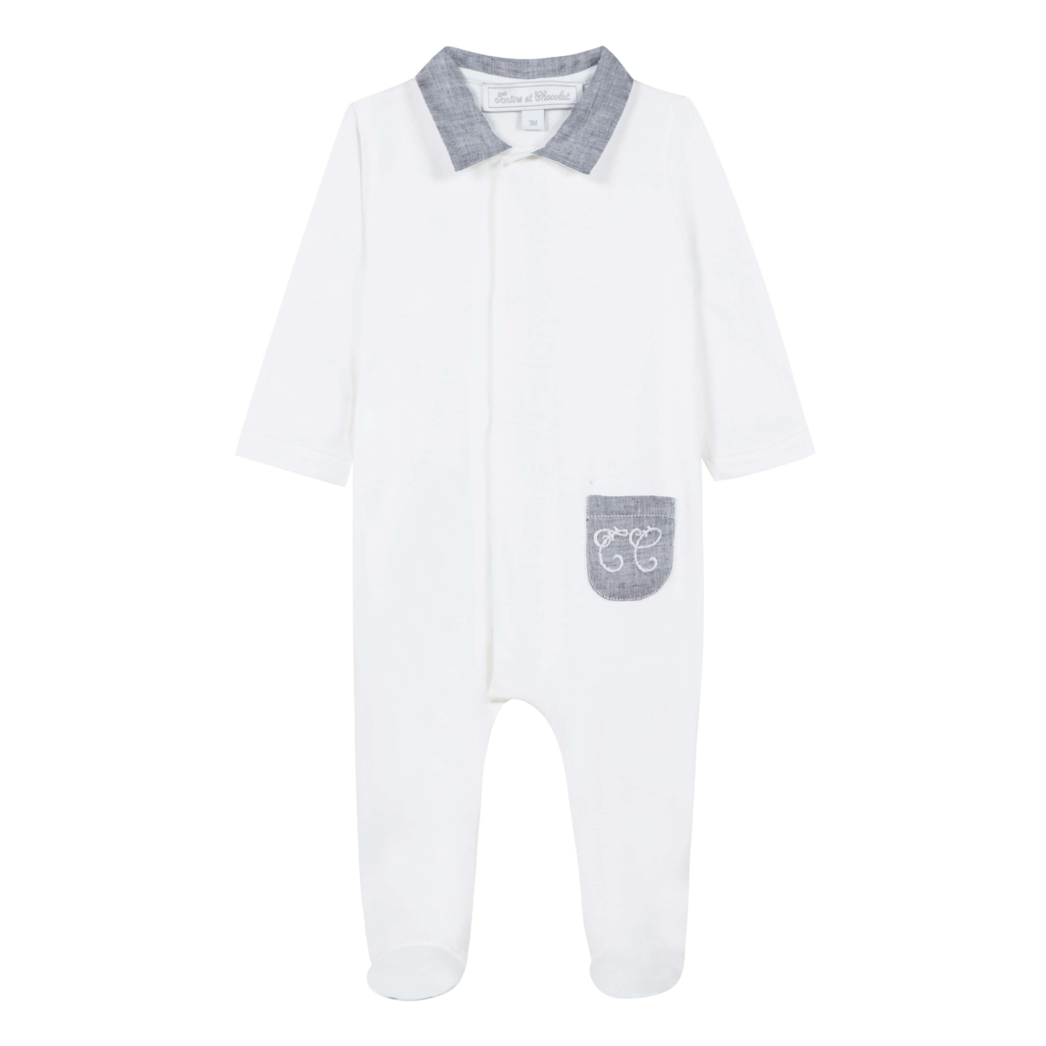 Baby-Anzug Weiß mit Details