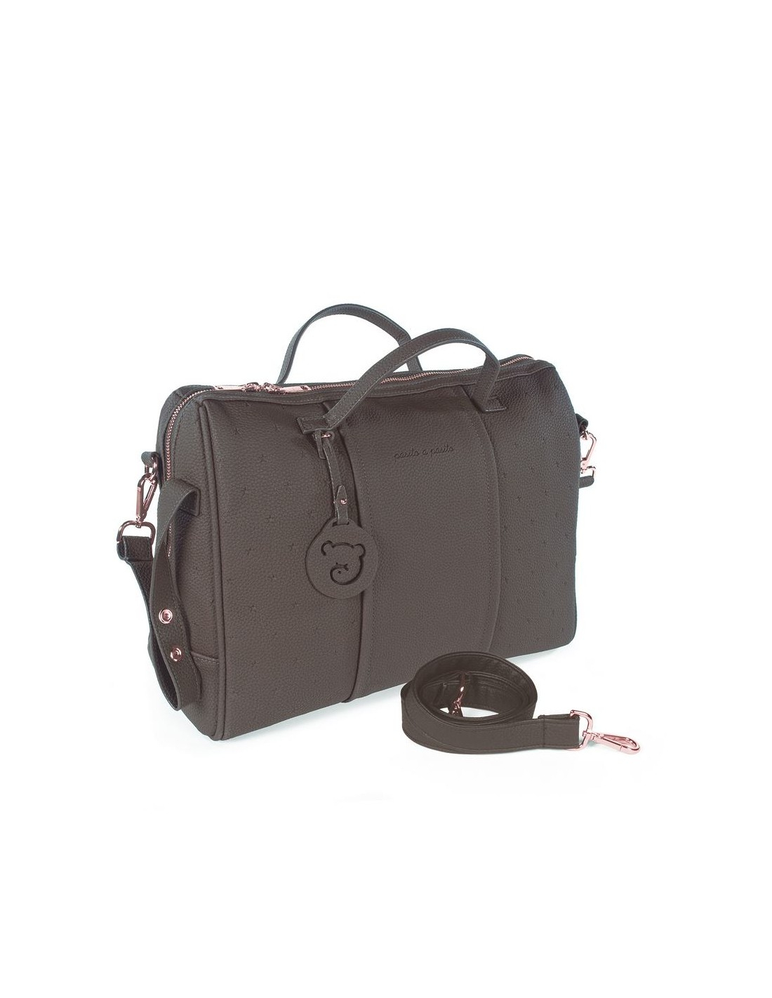 Kaffeefarbene Star London Wickeltasche 38x28x16cm
